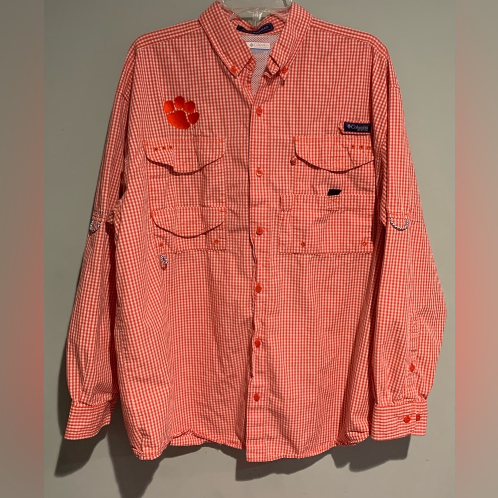 Columbia PFG Super Bonehead Clemson Tigers Long Sleeve Fishing Shirt
